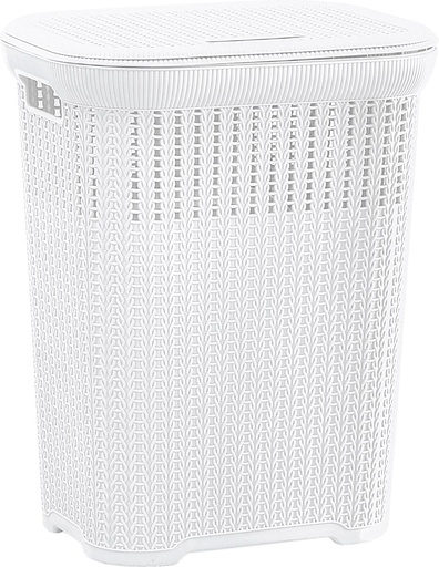 [BA6202WH] Lace Laundry Hamper 50L White