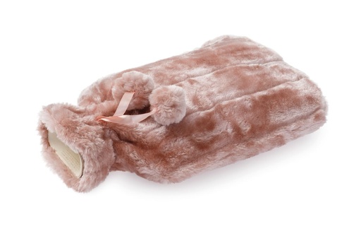 [HW013] 2L Hot Water Bottle + Fur Cover Dusky Pink