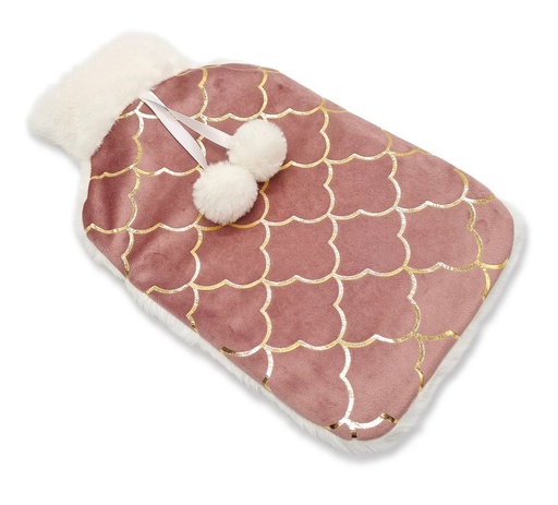 [HW022] 2L Hot Water Bottle Pink/Gold Moroccan Design
