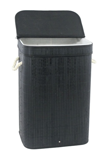 [LB0021] Foldable Bamboo Laundry Hamper – Black