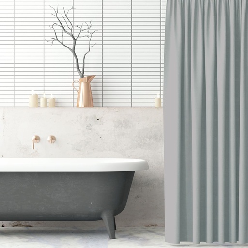 [SC300GY] Grey Polyester Shower Curtain 180x180cm