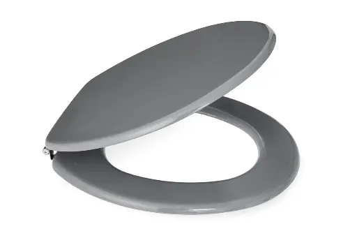 [TS221] Hampton Grey MDF Toilet Seat SS Hinge
