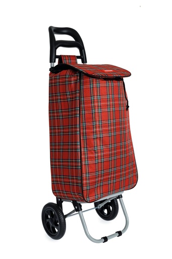 [12117] Tartan 2 Wheel Shopping Trolley