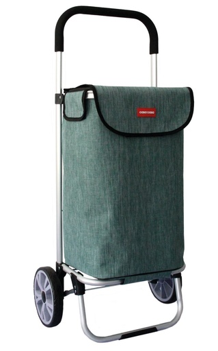 [12121] Naples Aluminium 2 Wheel Shopping Trolley - Green