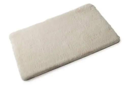 [3176/AL] Montclair Faux Fur Luxury Bath Mat - Almond 50x80cm