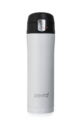 [13230] Push Button Vacuum Tumbler Metallic White 450ml