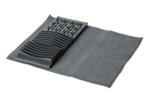[16000] 2 in 1 Drying Mat with Rack Grey