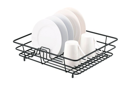 [17462] Wire Coated Dish Rack Large - Black