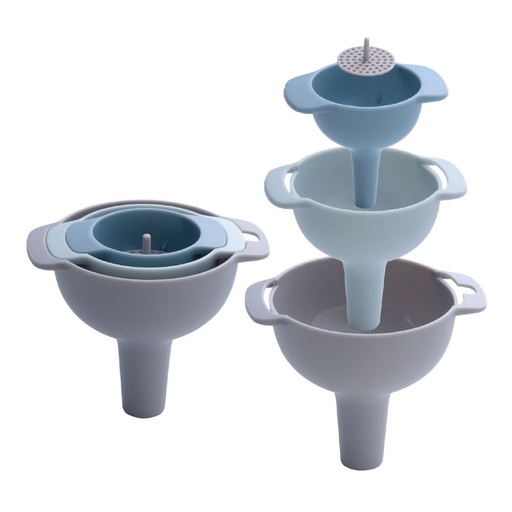 [17608] Set of 3 Funnels with Strainer