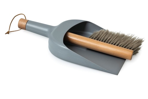 [20043] Dustpan & Brush Set - Beechwood/Grey