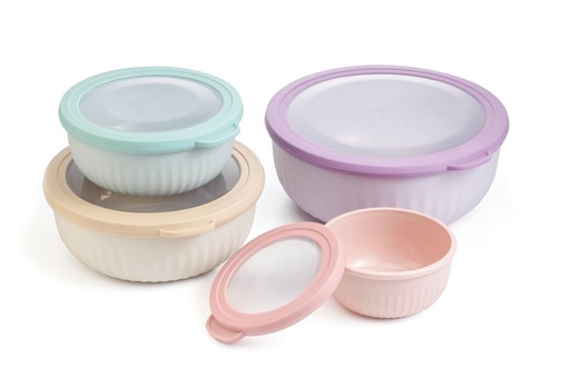 [22100] Set 4 Storage Bowls - Assorted Colour