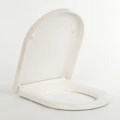 [TS108] D Shape Toilet Seat PP, One Button Quick Release, Soft Close - 1.4KG**
