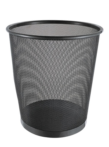 [BA0050] 12L Metal Mesh Waste Bin - Black