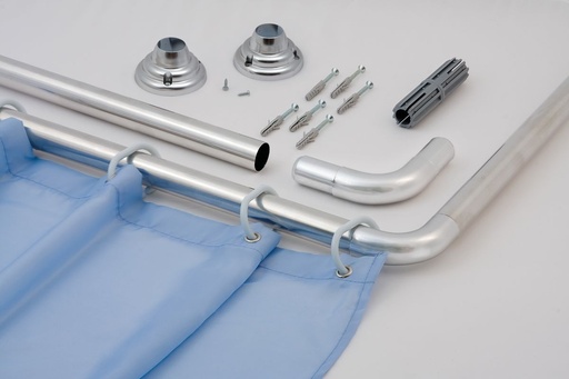 [BA1002CH] L-Shape Curtain Rail Chrome