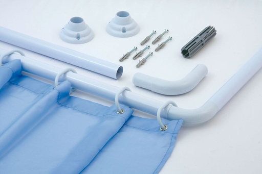 [BA1002WH] L-Shape Curtain Rail White