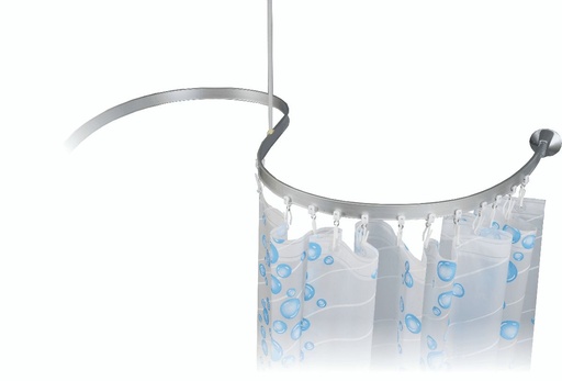 [BA1004] Bendable Shower Curtain Rail - Silver*
