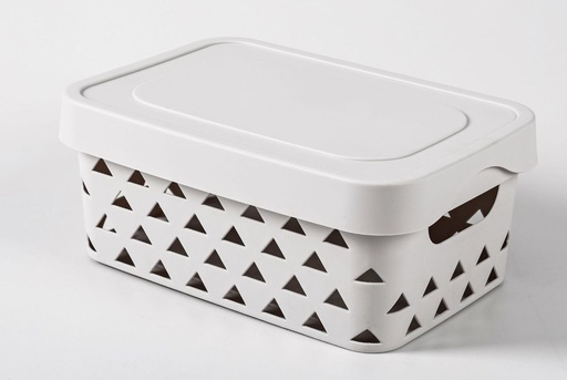 [BA1801] Pyramids Storage Box W/Lid Light Grey**