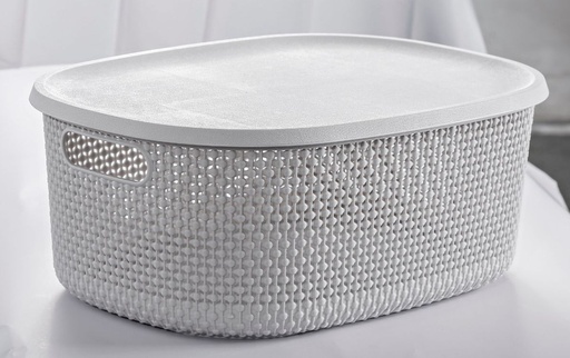 [BA1821] Storage Box W/Lid Med Light Grey 16L**