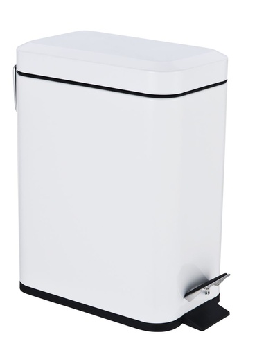 [BA2012WH] Axus Rectangle Pedal Bin 5L White**